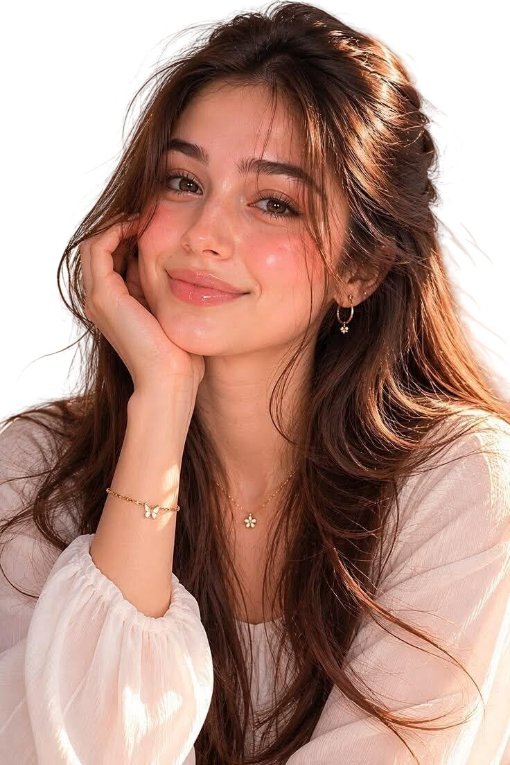 Portrait photo after white background editing